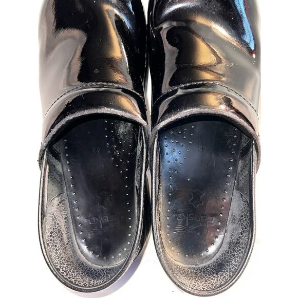 DANSKO PROFESSIONAL CLOGS PATENT LEATHER BLACK SZ 42 / US 11.5 12 M - Picture 5 of 9